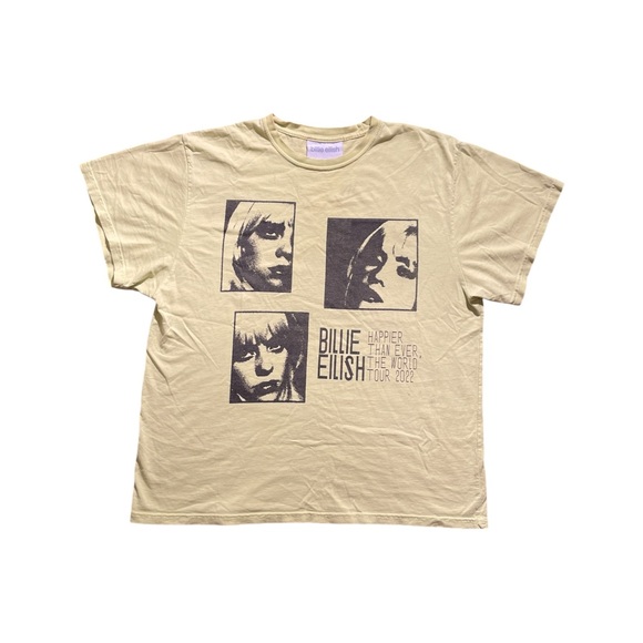 Official Billie Eilish 2022 Happier Than Ever World Tour T shirt Large USA Made - Picture 1 of 6